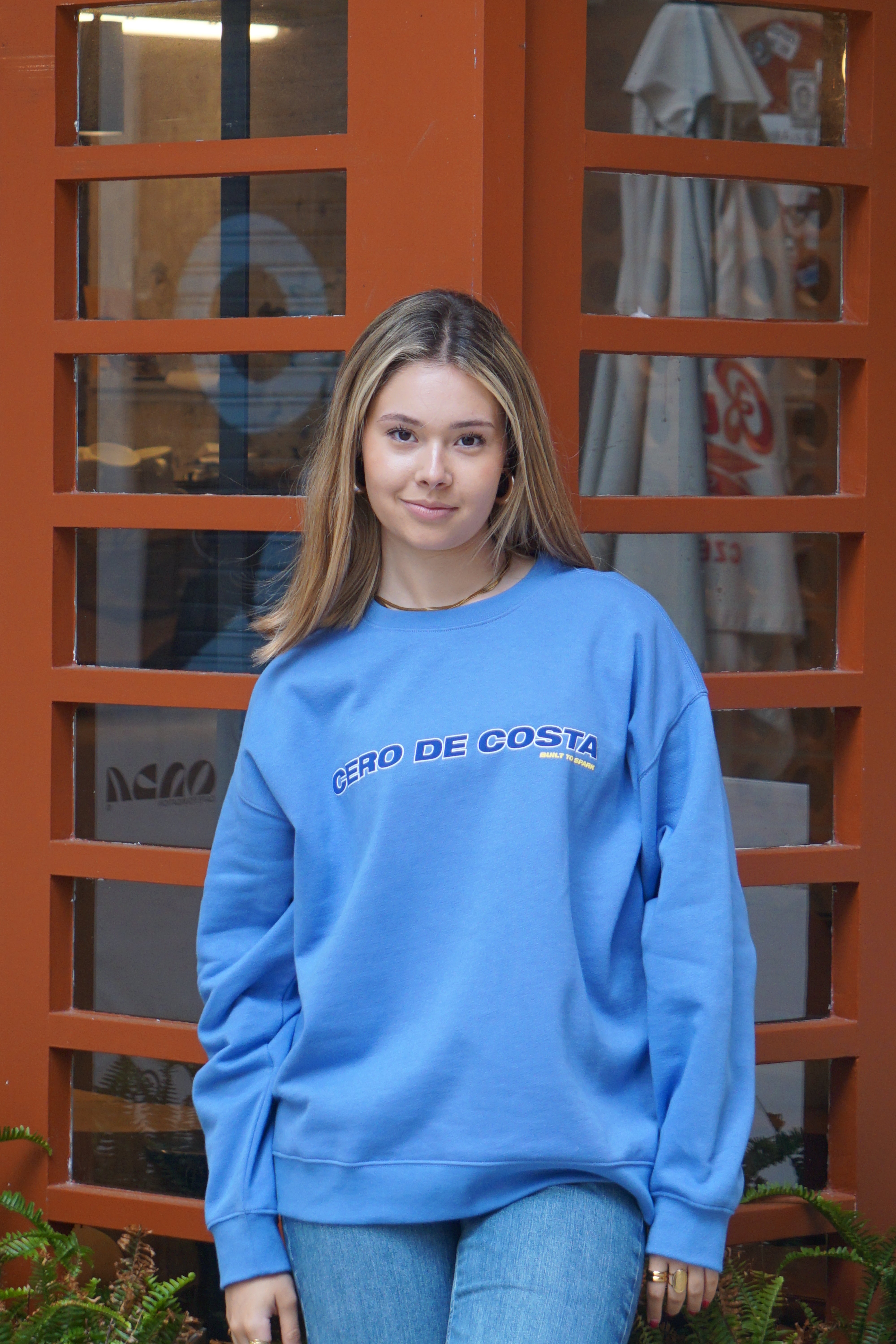 SUDADERA AZUL TIZA/AMARILLO "CERO DE COSTA" PLAYAS SURF